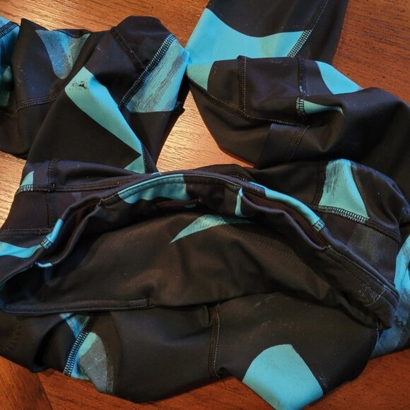 Lululemon Inspire Tight *Full-On Luxtreme (Mesh) Peacock Blue Black W5G70S Sz 4 - Picture 11 of 14